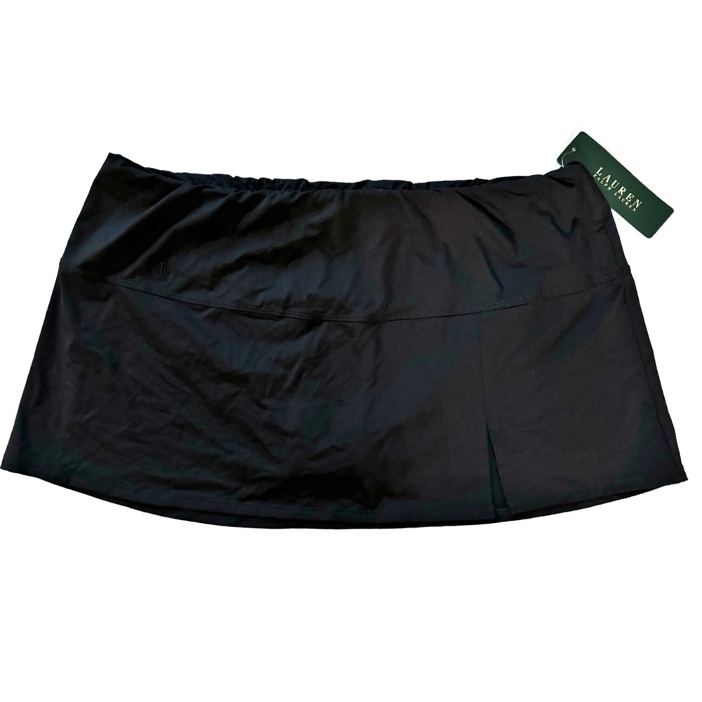 Lauren Ralph Lauren Black Swim Skirt Size 16 NWT Pull On Bathing Suit Bottom
